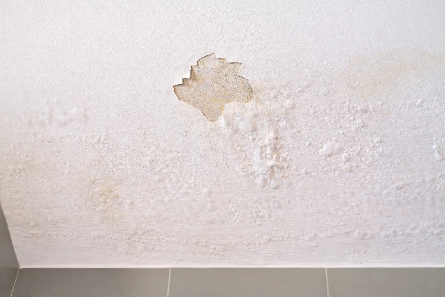Traces d'humidité au plafond sous terrasse